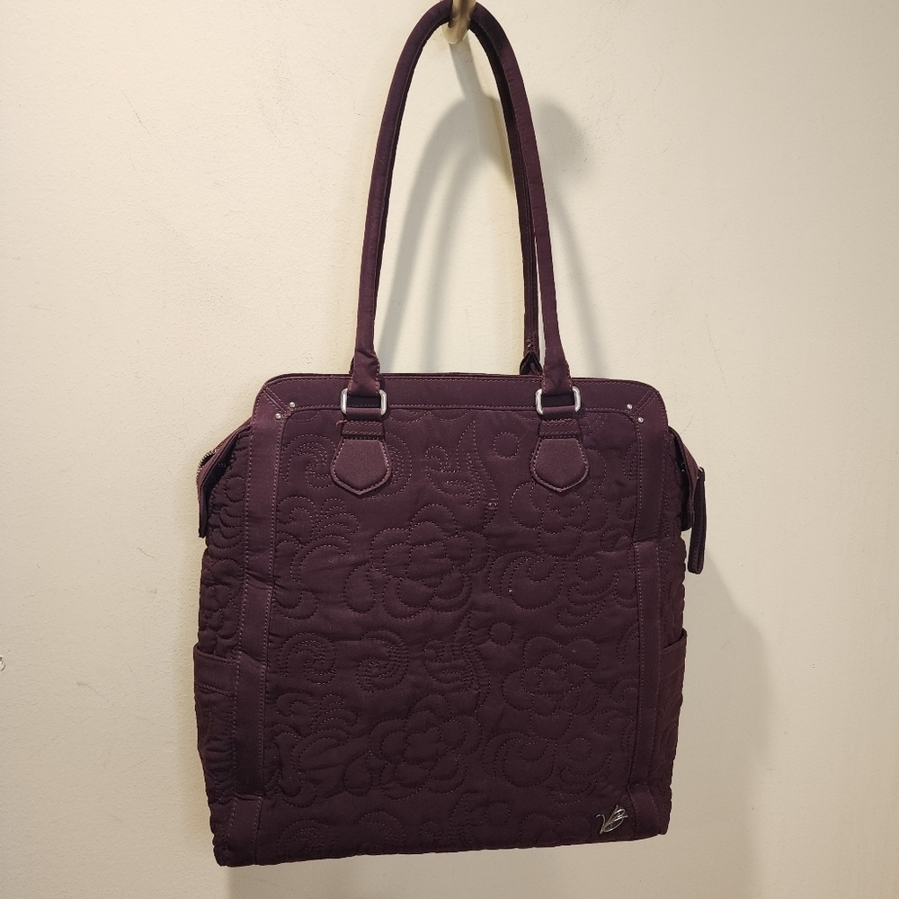 VERA BRADLEY Burgundy Quilted Large Tote